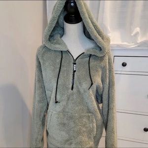 Victoria's Secret PINK Sherpa Hood Sweater Sz L